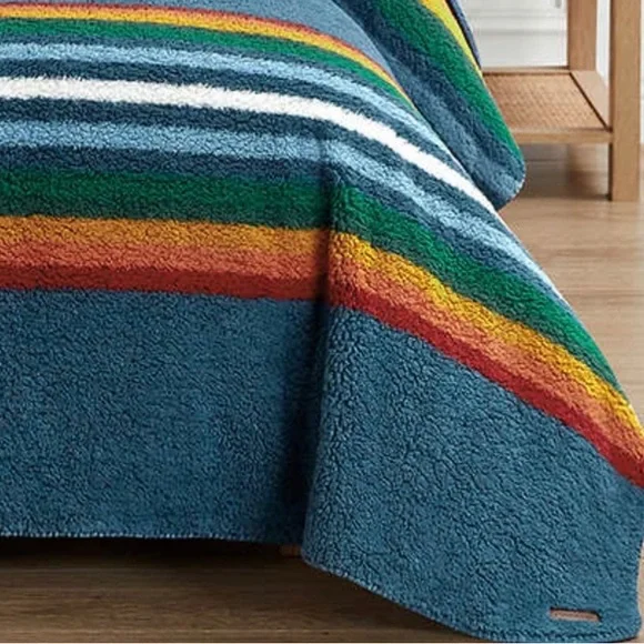 Pendleton Serape Stripes Sherpa Fleece Blanket King Size NWT - Picture 9 of 9